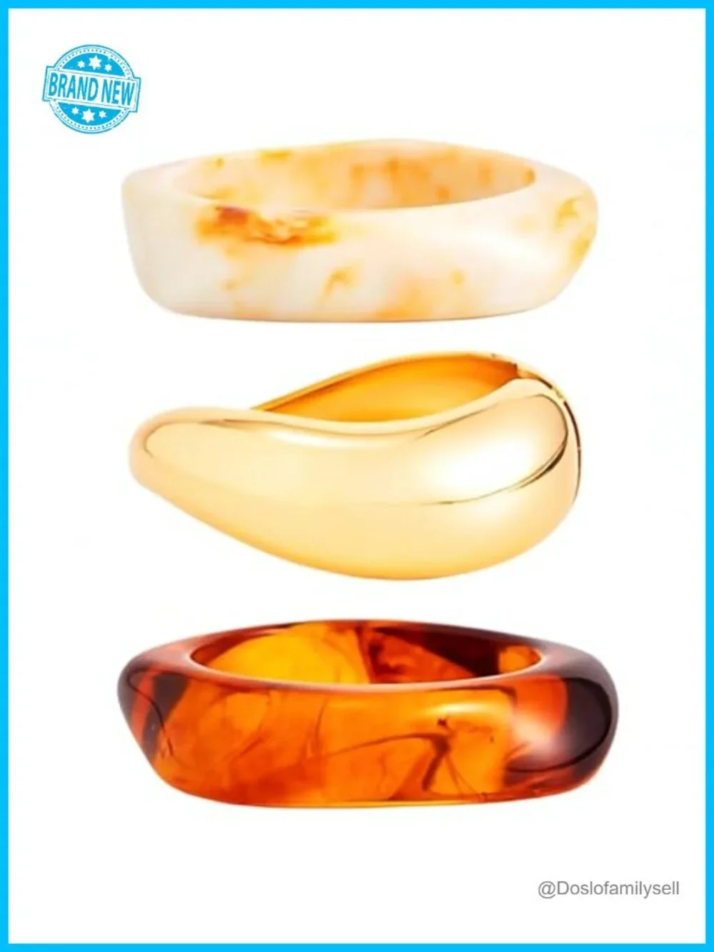 Chunky Acrylic Bangle Bracelet Set Stackable Cuff Jewelry Gift 3-Pack